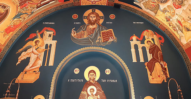 Fresken in der orthodoxen Kapelle zum Hl. Johannes Chrysostomos