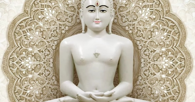 Lord Mahavira in Meditation in Lotusposition (Shwetambar-Ikonographie)