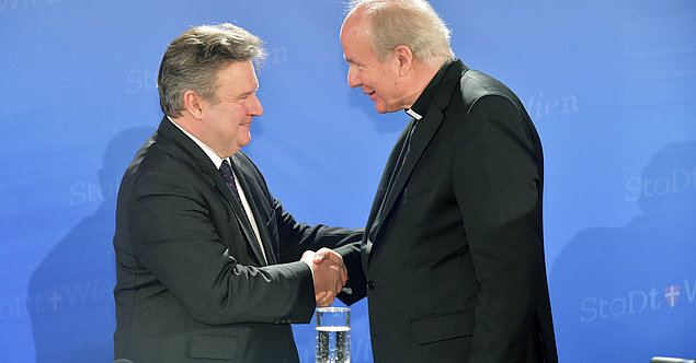 Bürgermeister Ludwig mit Kardinal Schönborn
