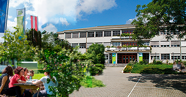 © KPH Wien/Krems Studierende vor dem Campus Strebersdorf der KPH Wien/Krems